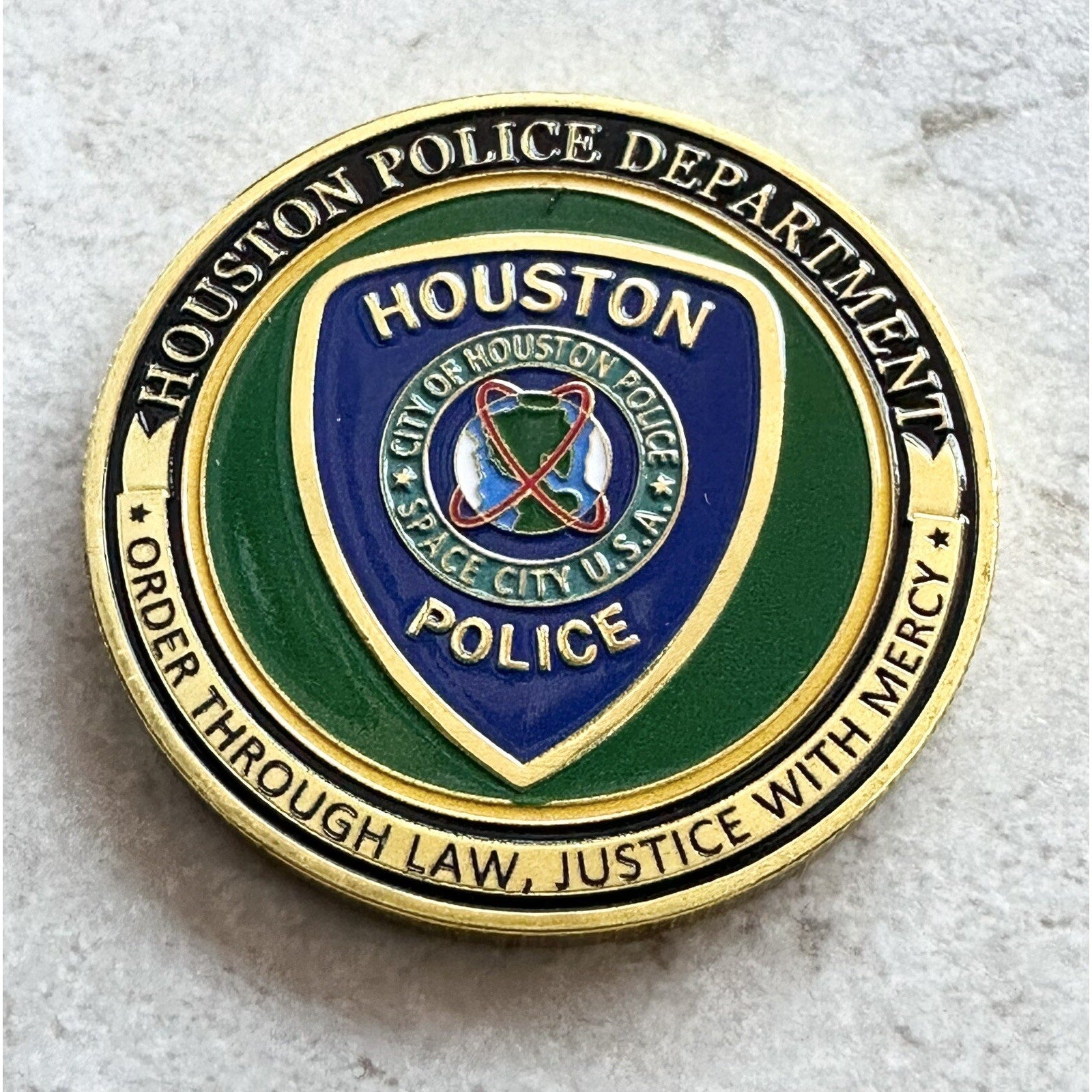 CITY OF HOUSTON Police Dept. Challenge Coin w/Retirement Award