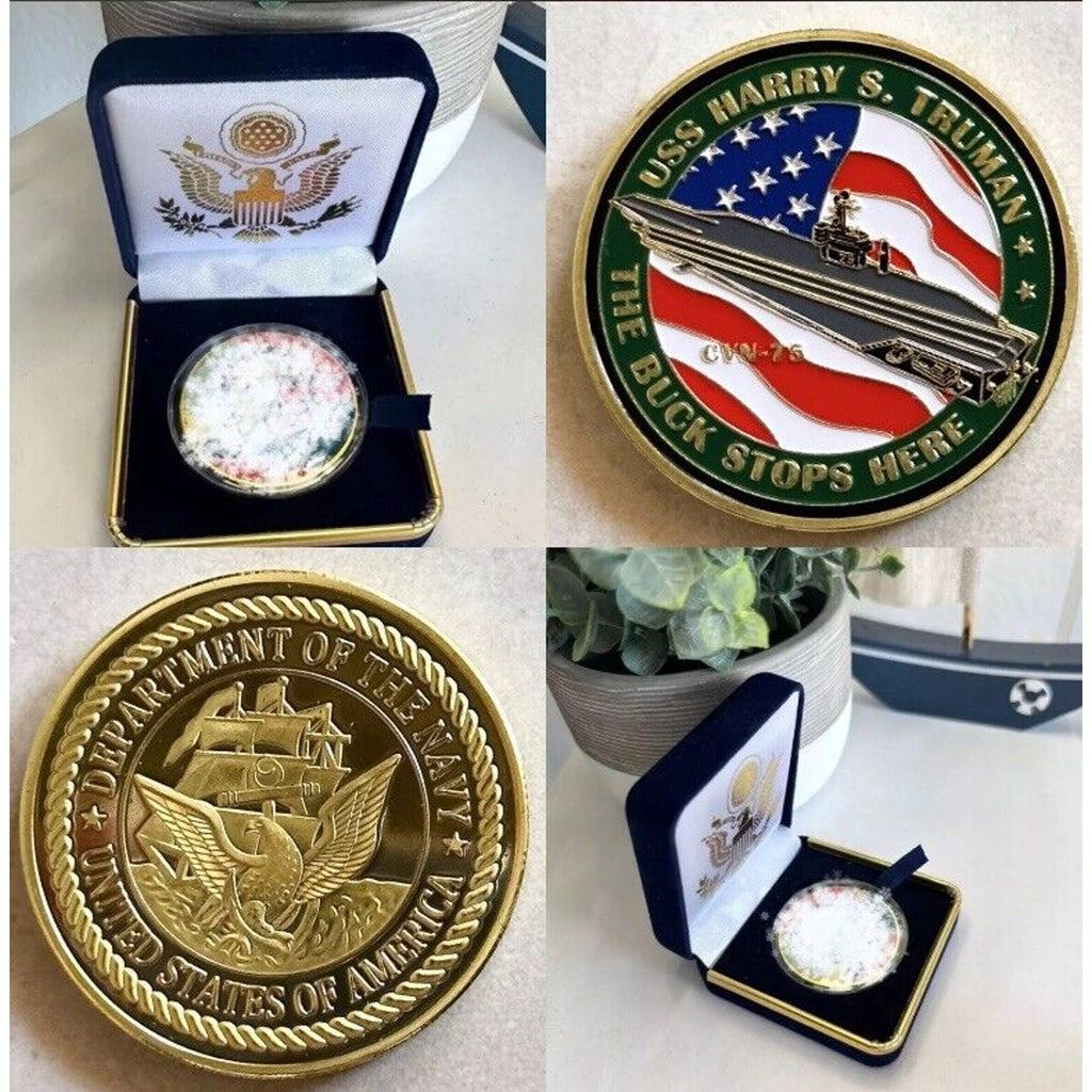 US NAVY USS HARRY S. TRUMAN CVN-75 Presidential Gift Box Coin