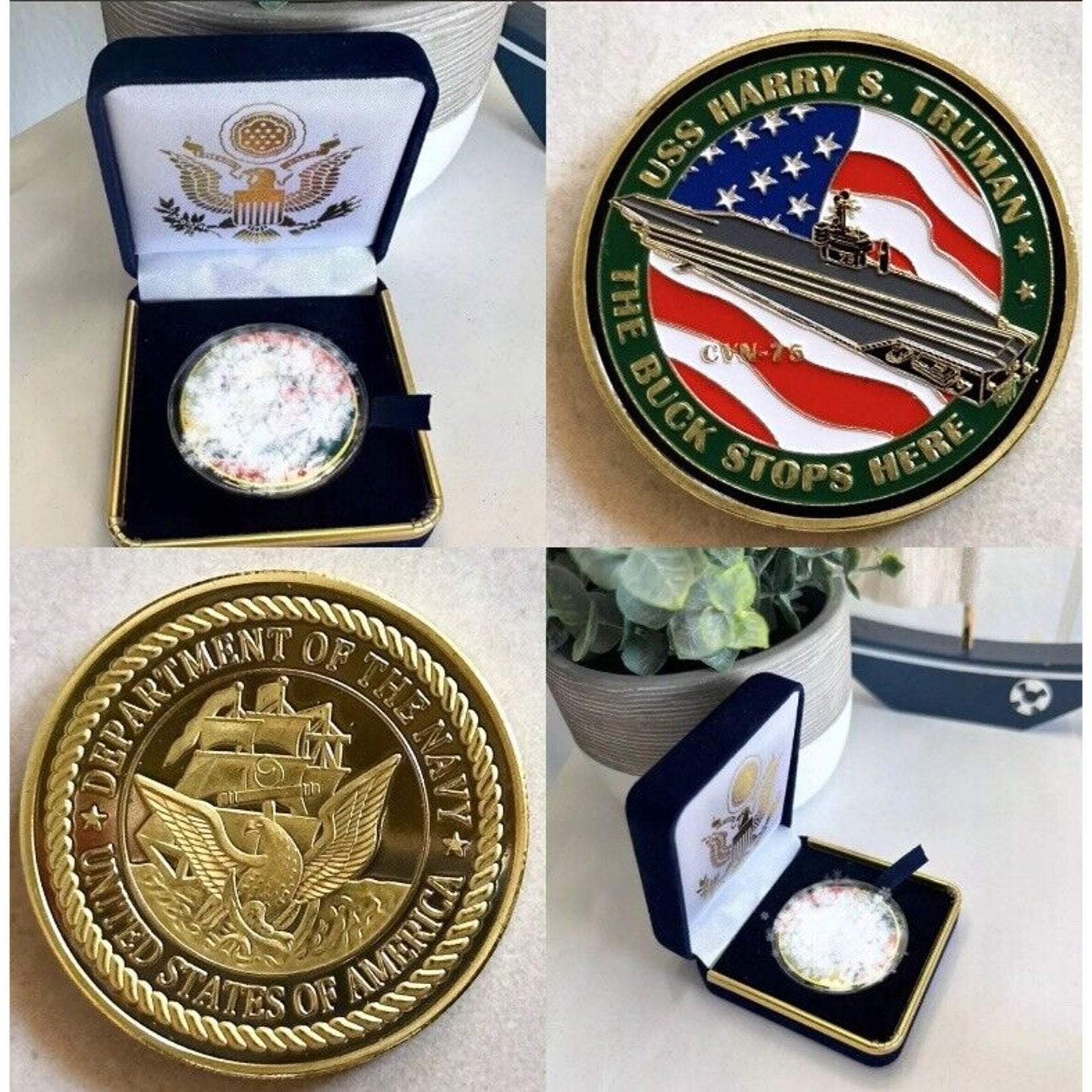 US NAVY USS HARRY S. TRUMAN CVN-75 Presidential Gift Box Coin