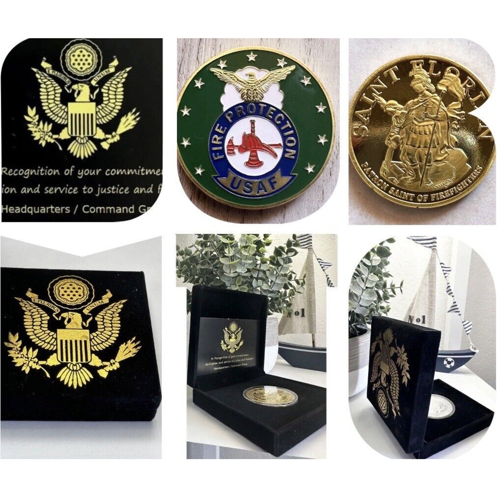 U S AIR FORCE Fire Protection Challenge Coin USA AF