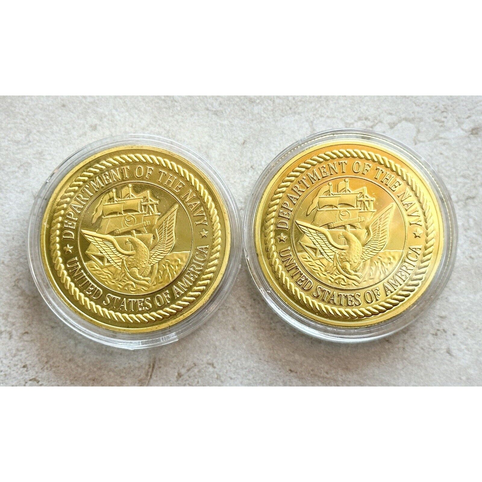 2 Pcs F-14 Tomcat Challenge Coin United States Navy & F/A - 18 Hornet US Navy