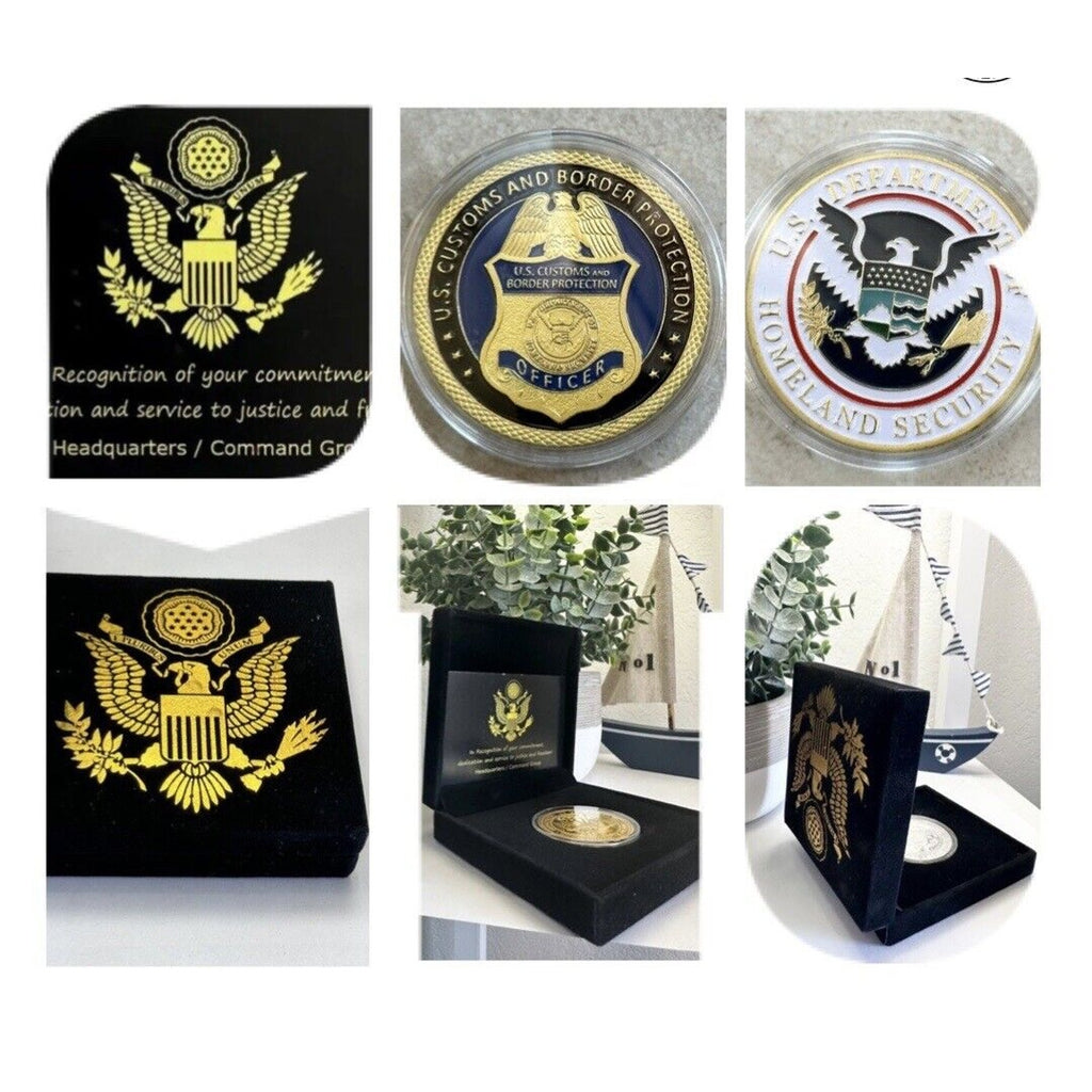 U.S CUSTOMS AND BORDER PROTECTION Challenge Coin with Special Velvet Case