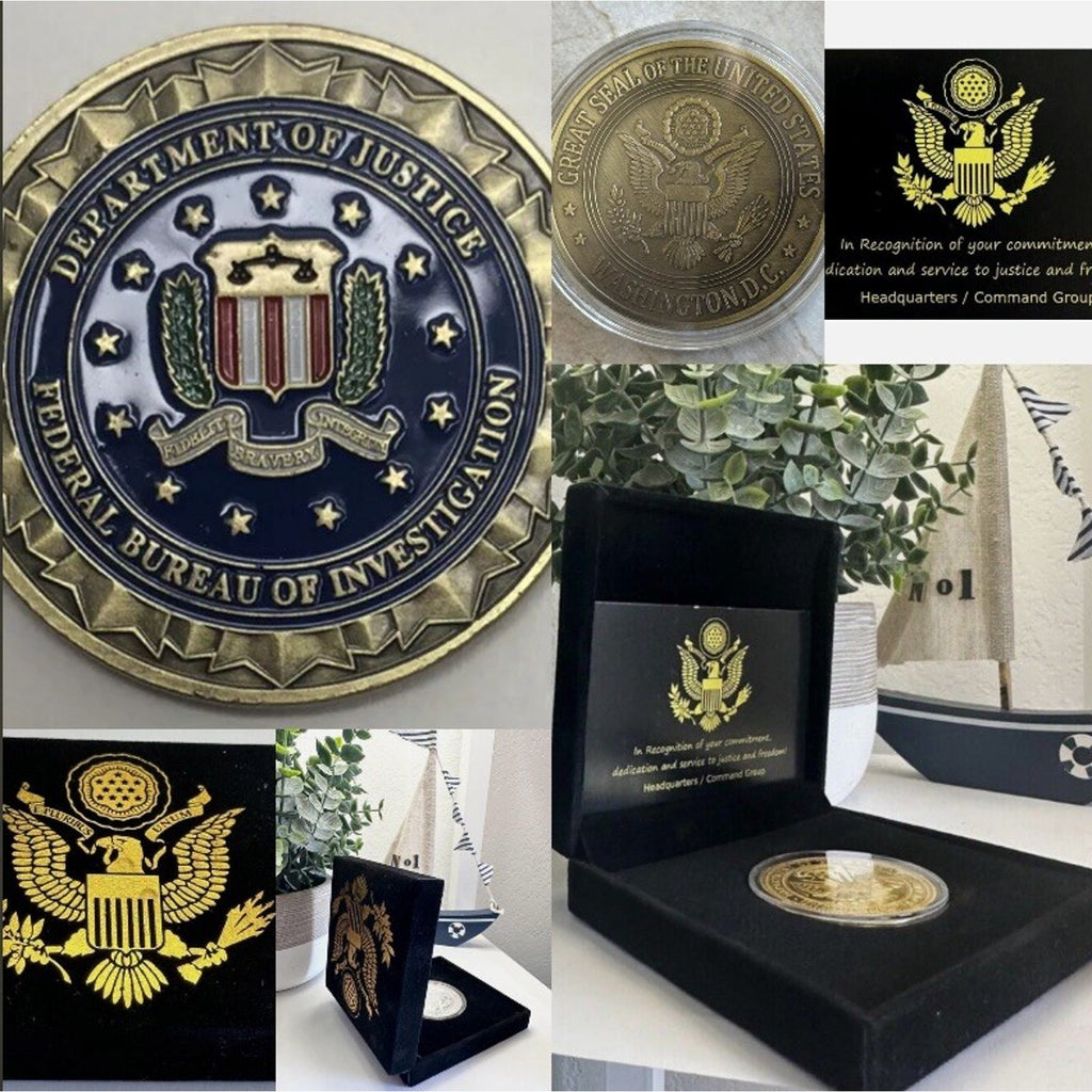 FBI Challenge Ultra Rare ILAF Department of Justice Coin DOJ/w Retirement Award