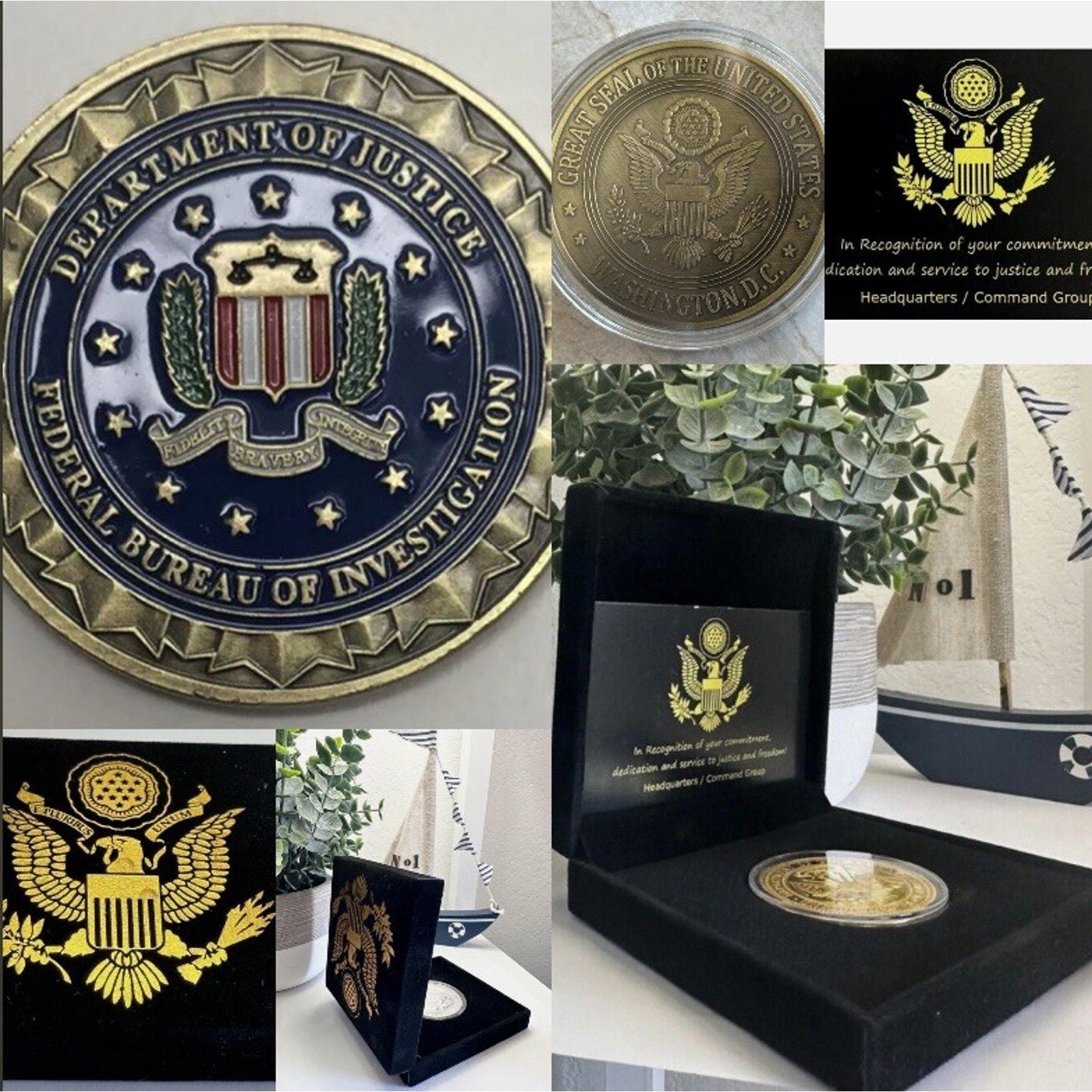 FBI Challenge Ultra Rare ILAF Department of Justice Coin DOJ/w Retirement Award