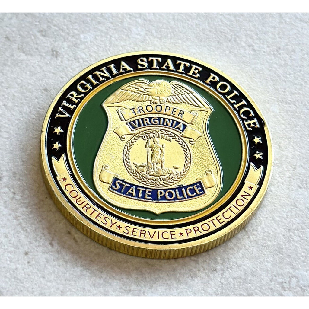 VIRGINIA STATE POLICE Challenge Coin w/ Retirement Award