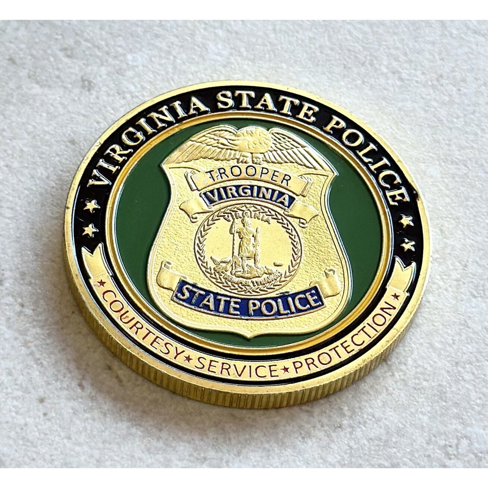 VIRGINIA STATE POLICE Challenge Coin w/ Retirement Award
