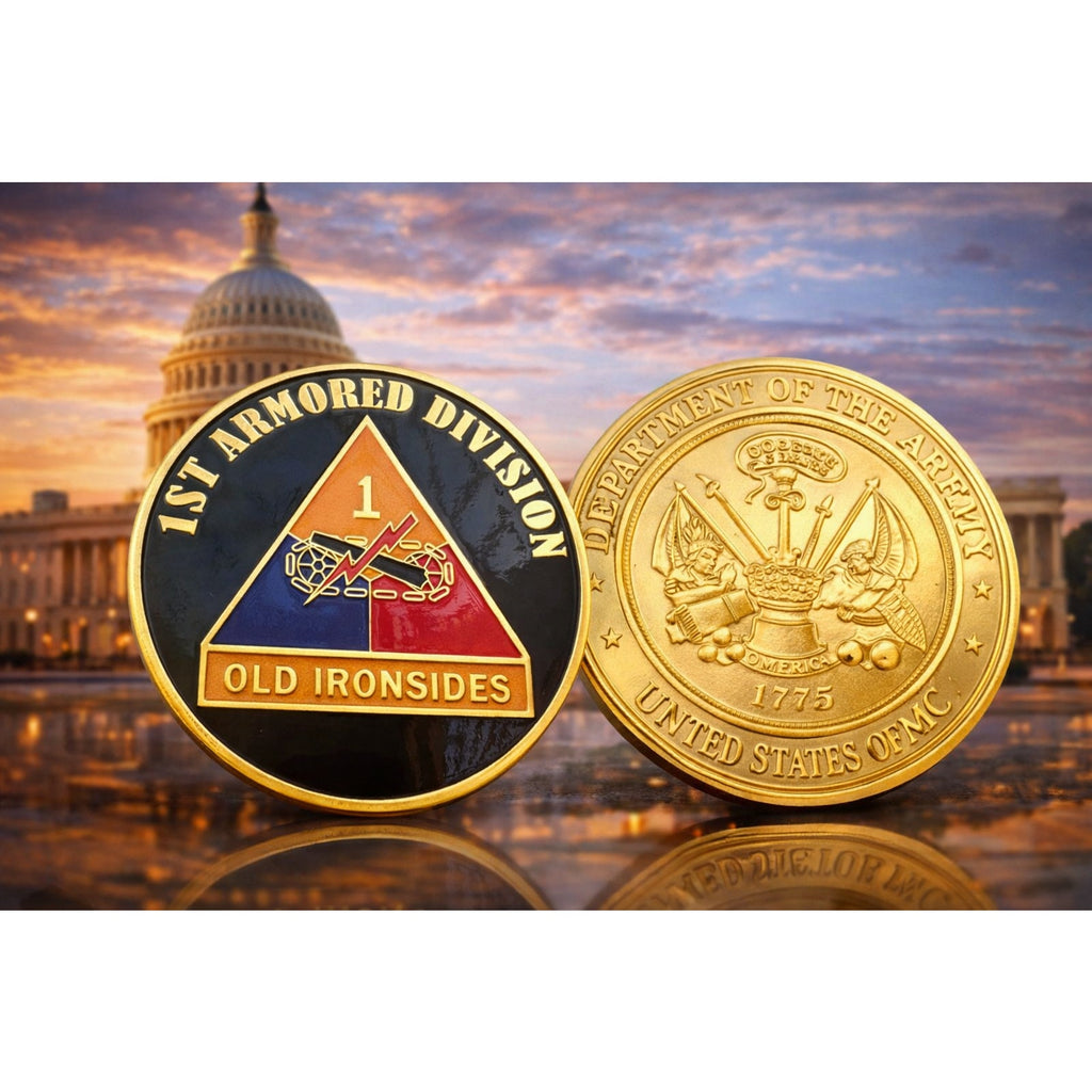 U.S. Army 1st Armored Division Challenge Coin ·FAST SHIPPING· ·NEW· with case