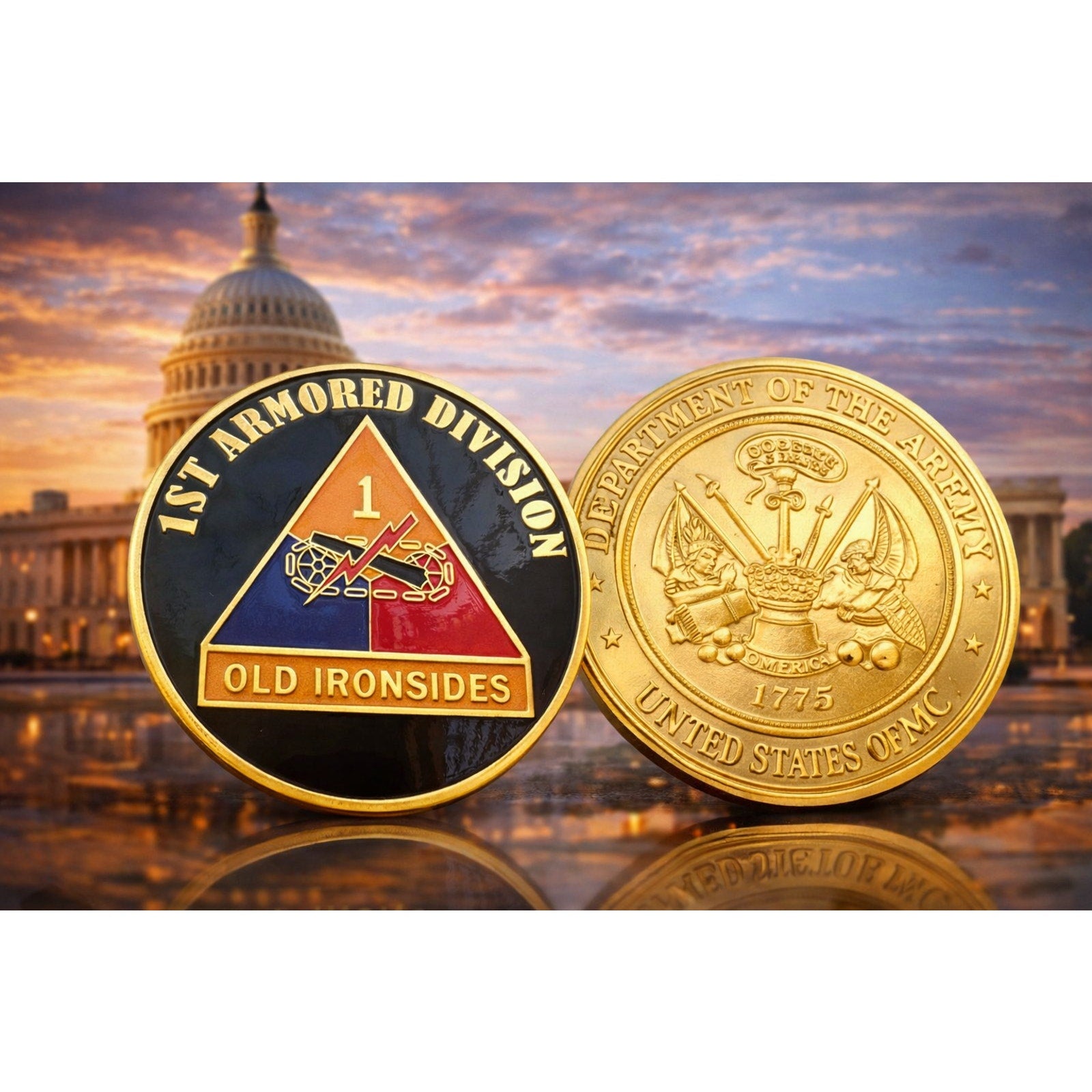 U.S. Army 1st Armored Division Challenge Coin ·FAST SHIPPING· ·NEW· with case