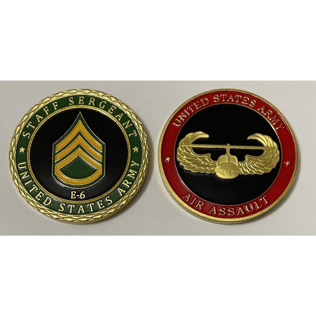 US Army Seal Staff Sergeant SSG Rank & Air Assault Lot Of w/ Achievement Award