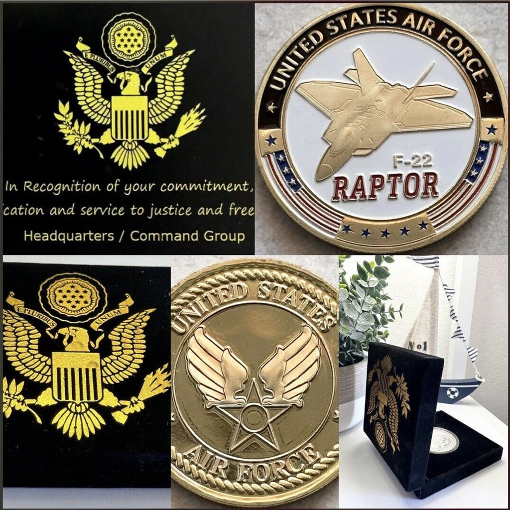 U S AIR FORCE F-22 RAPTOR Challenge Coin USAF