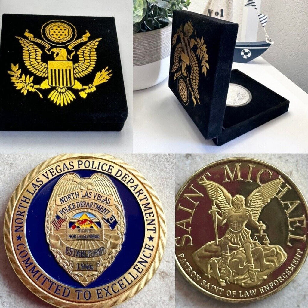 North Las Vegas Police Dept Badge Challenge Coin with velvet case