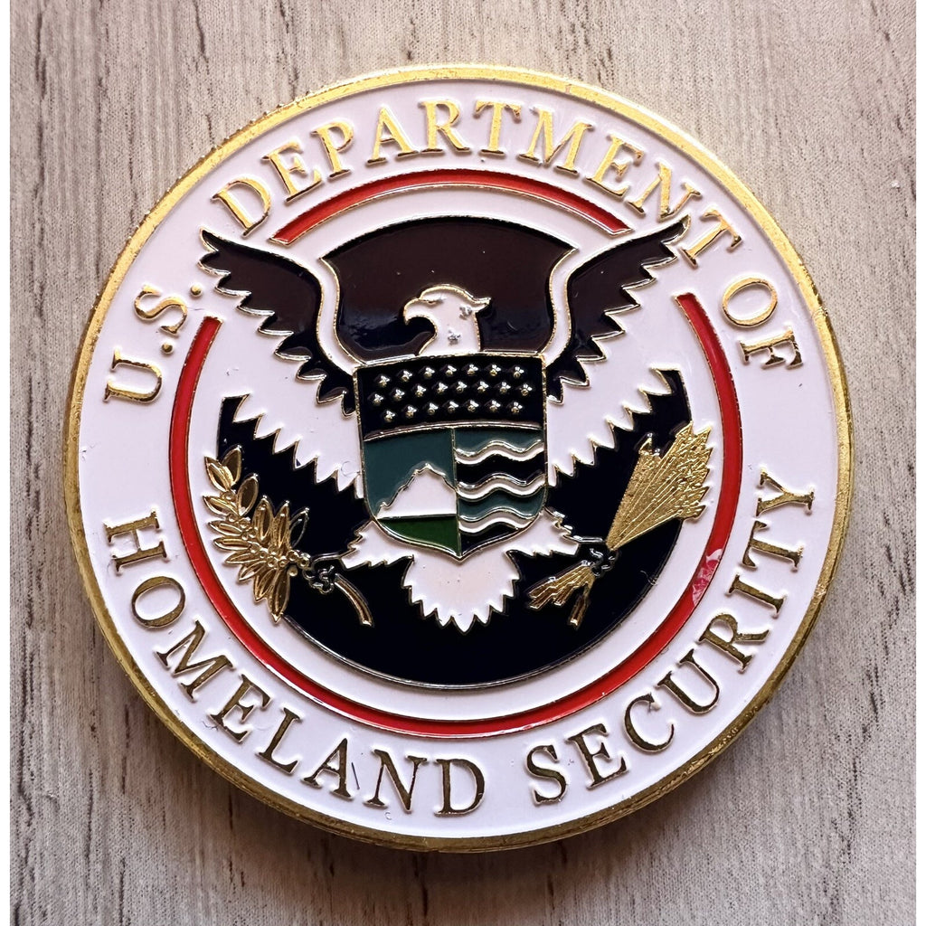 US Department Of Home land Security Challenge Coin With Retirement Award