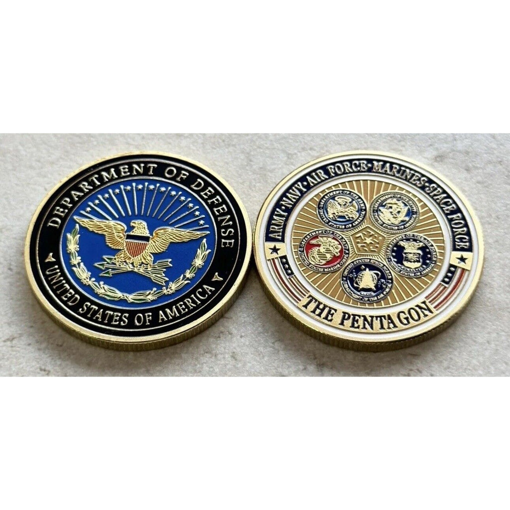 2 Coins DISA Defense Information Systems Agency & DoD Pentagon CHALLENGE COIN