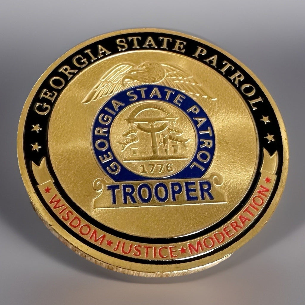 GEORGIA STATE PATROL Challenge Coin With Blue Velvet Case. Fast Shipping!