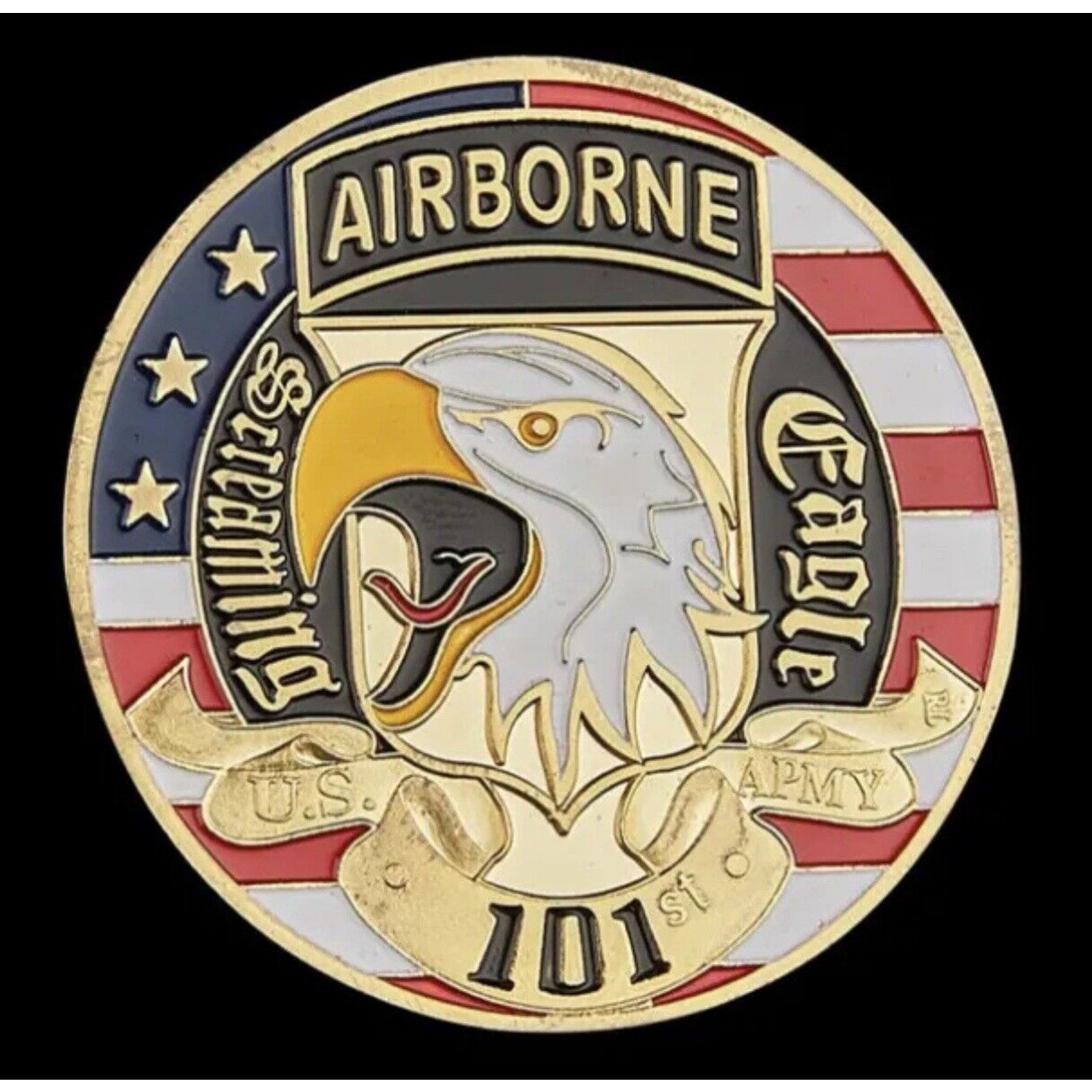 2pcs Army Rank Captain O-3 And Military 101st Airborne Paratrooper COIN