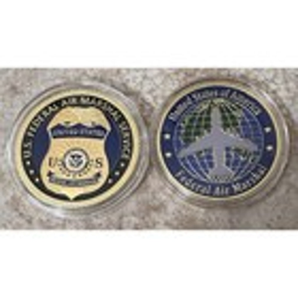 Copied - U S Federal Air Marshal Challenge Coin With Blue Velvet Case. Fast Shipping!