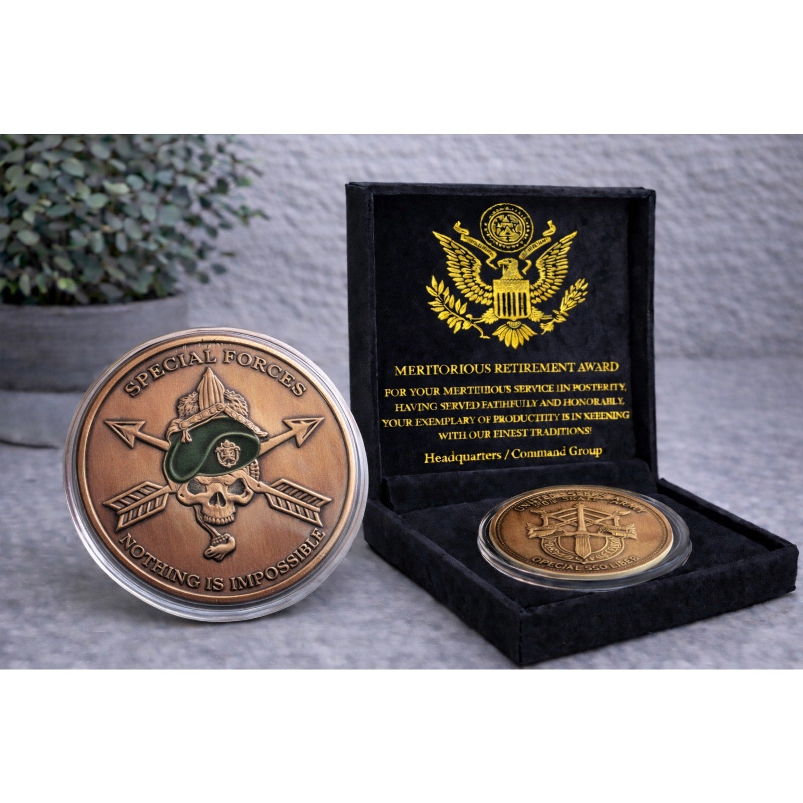 Army Special Forces Motivated Dedicated Lethal Military w/ Retirement Award