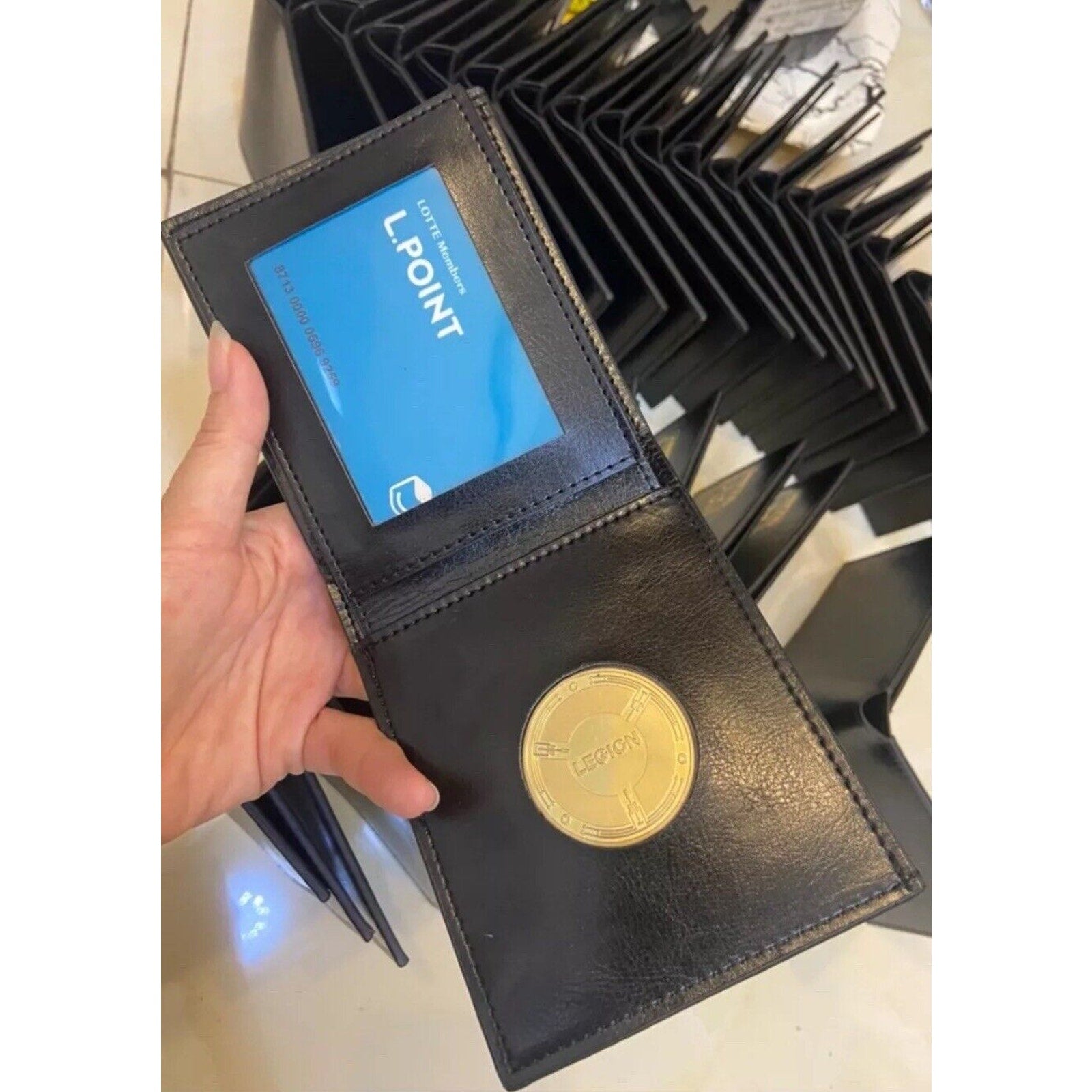 U S ARMY Joint Communications Unit With coin holder Black wallet