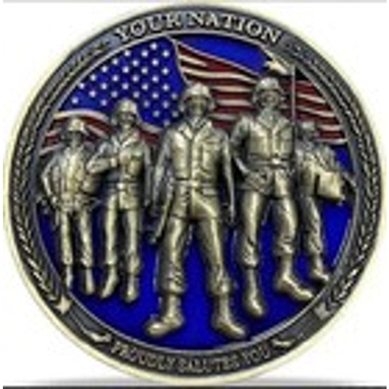 Veterans Challenge Coin - Honoring All Who Served | Veterans Coin With Case.