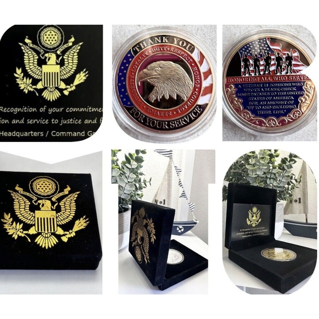 Thank You For Your Service "Honoring All Who Served" Challenge Coin veteran USA