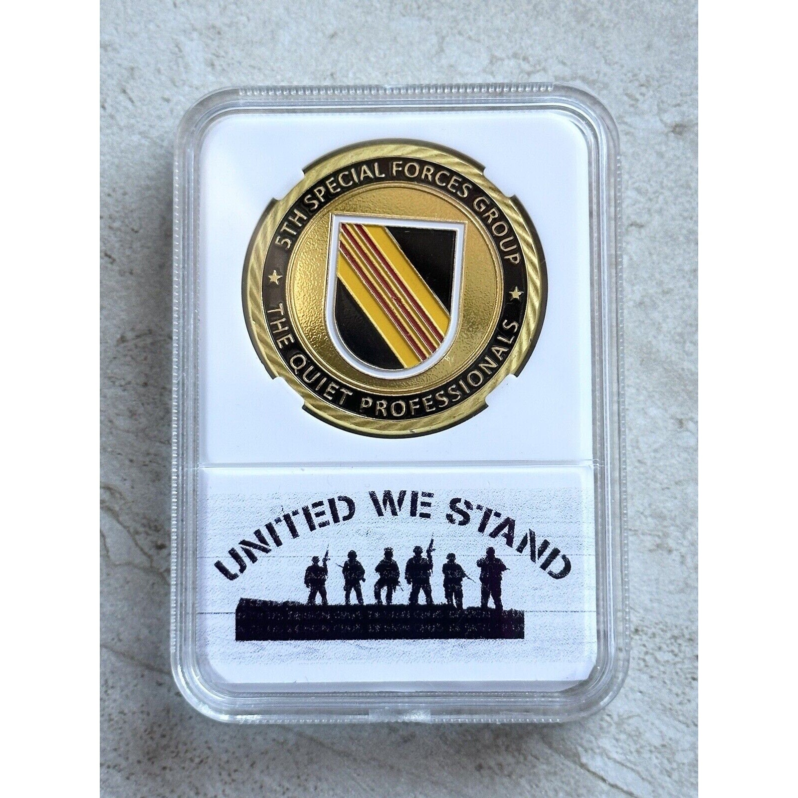 U S ARMY 5th SPECIAL FORCES GROUP (Airborne) Challenge Coin W/ Beautiful Case