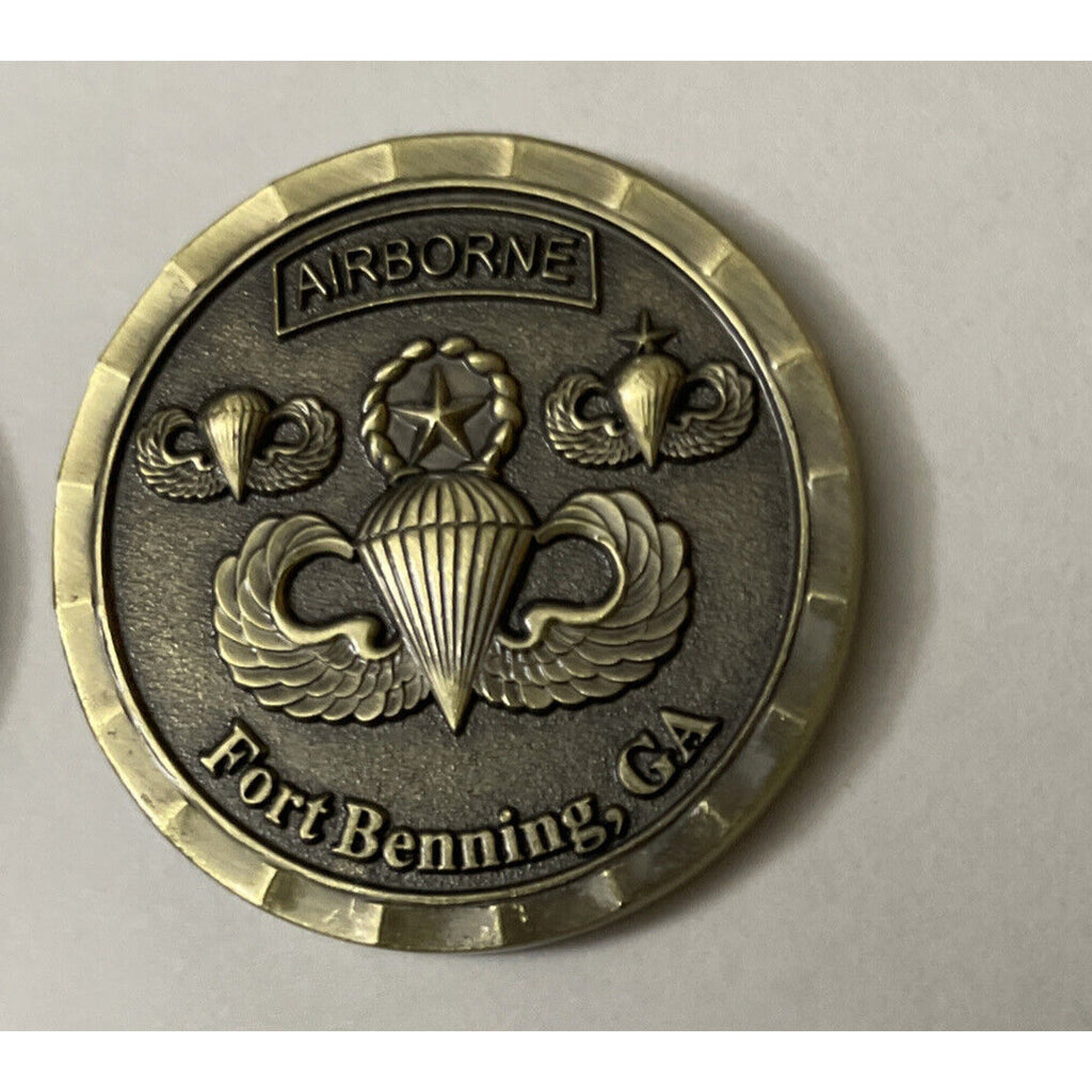 2pcs 507th Airborne School Jump Wing Badge E-5 Sergeant Coin US Army Ft Benning.