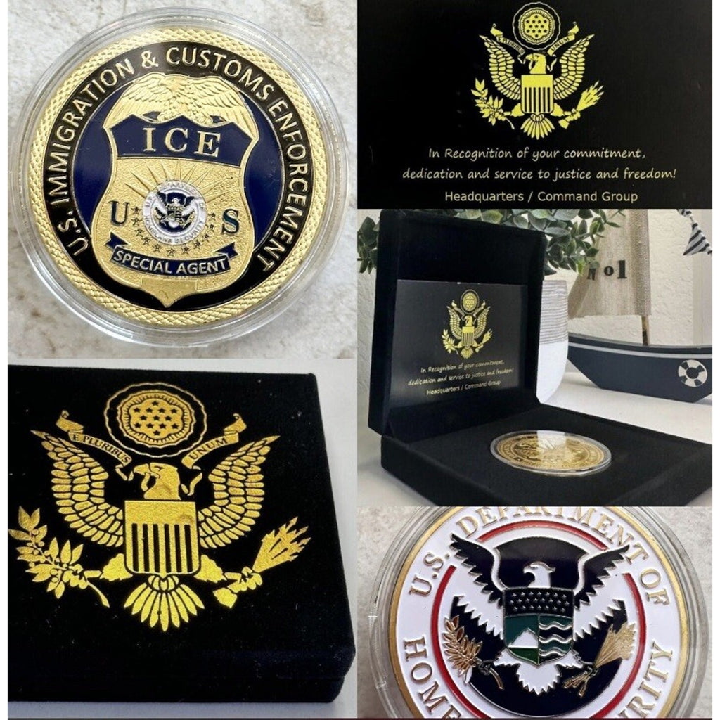 US Immigrations Customs Protection Enforcement Coin With Retirement Award