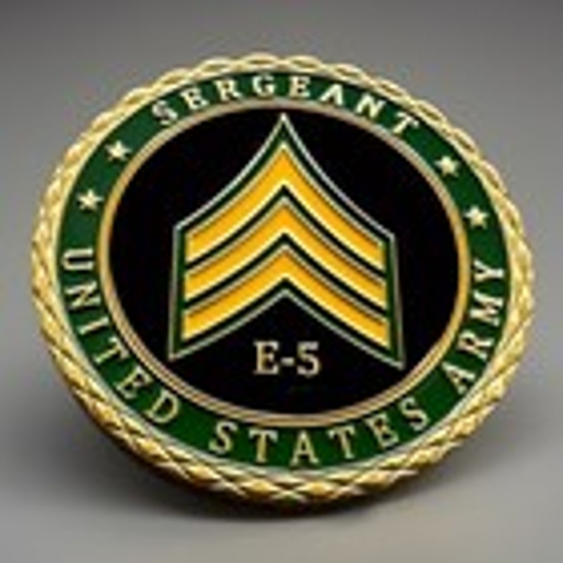 U.S. Army Sergeant E-5 Rank Challenge Coin Keychain. Perfect Gift! Fast Shipping