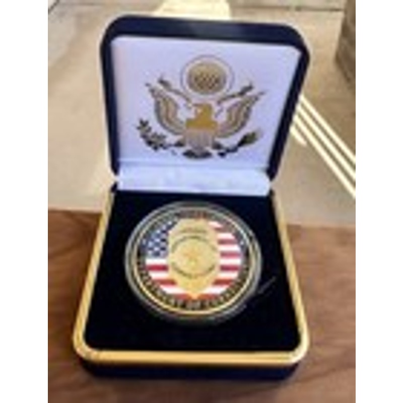 Department of Corrections Officer Challenge Coin With Blue Velvet Case M