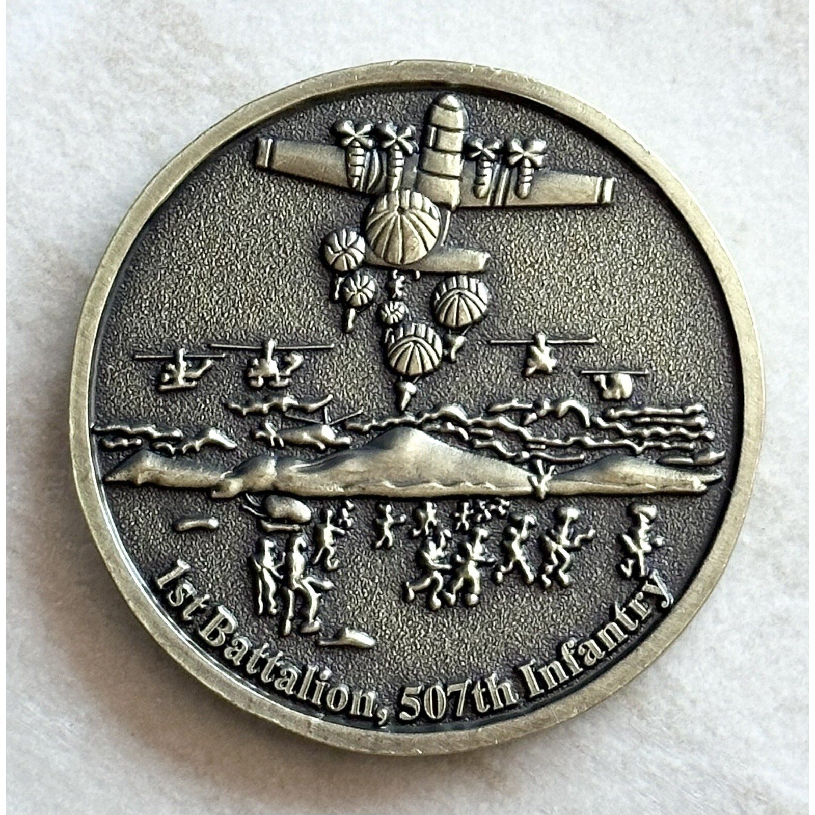 US Army Airborne Challenge Coin With Retirement Award