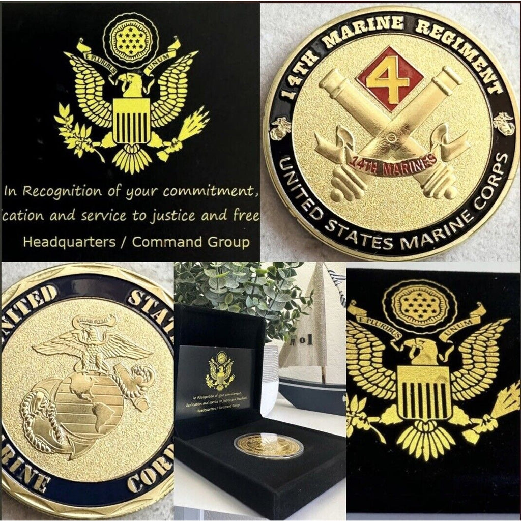 US MARINE CORPS - 14th MARINE REGIMENT Challenge Coin USA