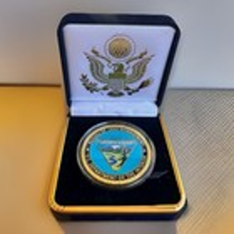 Department of Energy (DOE) Challenge Coin With Blue Velvet Case. Fast Shipping!