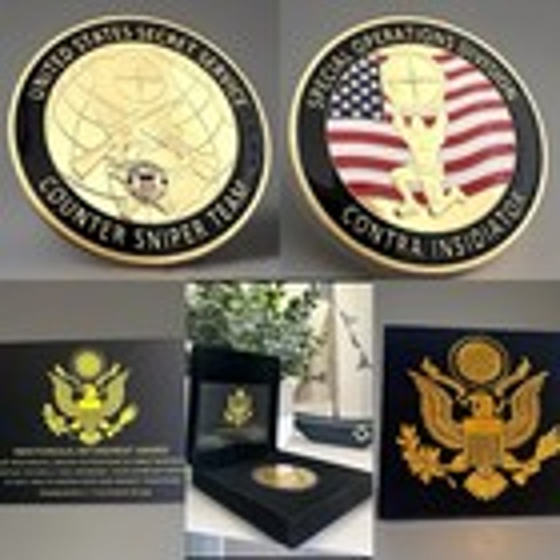 United States SECRET SERVICE-COUNTER SNIPER Team Challenge Coin USSS W Case