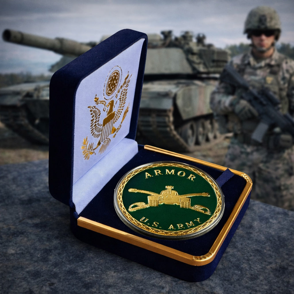 US Army Armor Combat Branch Challenge Coin ·FAST SHIPPING· ·NEW· with case