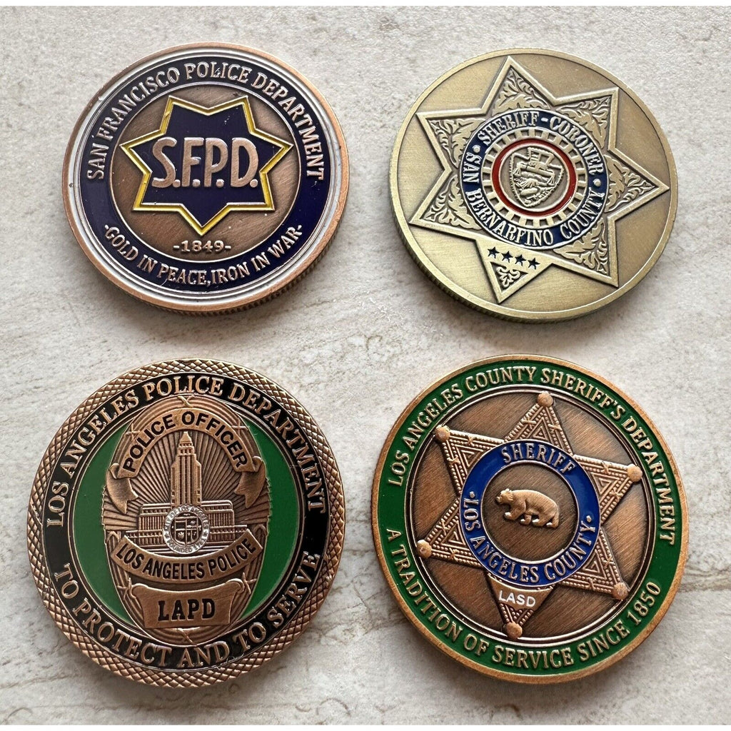 Lot Of 4 Police challenge coin. New. Fast Shipping