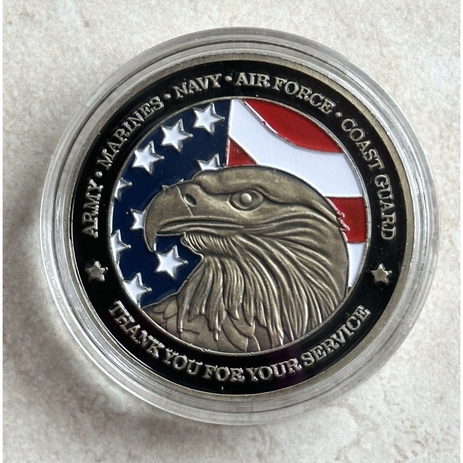 Thank You For Your Service Military Enamel Coin USA