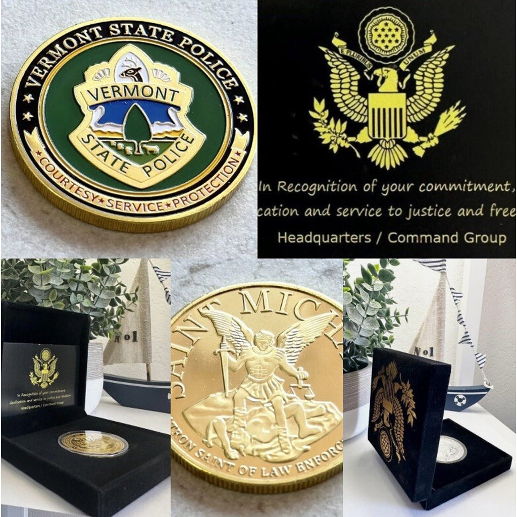 VERMONT STATE POLICE Challenge Coin With Retirement Award