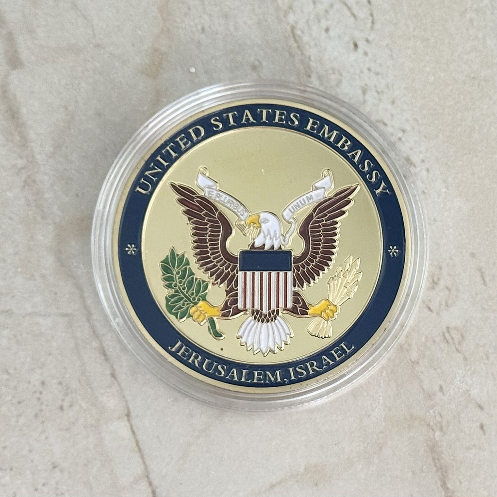 US Israel Jerusalem Embassy Trump Challenge Commemorative w/ Retirement Award