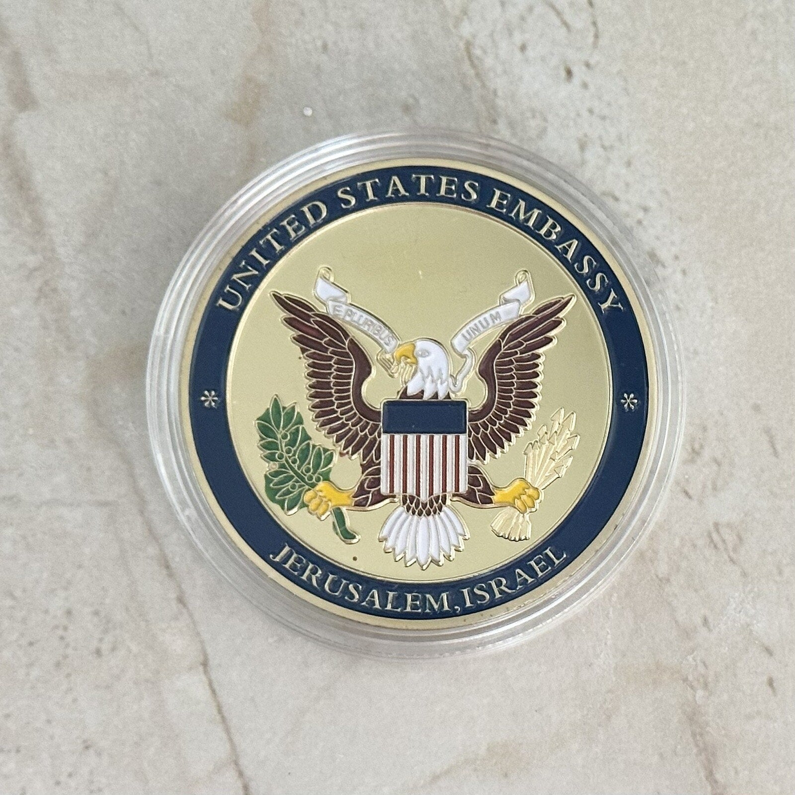 US Israel Jerusalem Embassy Trump Challenge Commemorative w/ Retirement Award