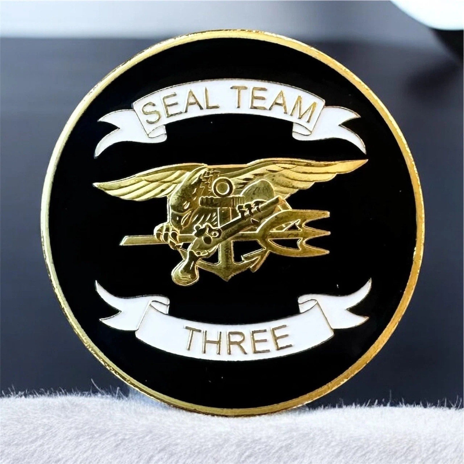 US NAVY SEAL TEAM THREE Challenge Coin ·FAST SHIPPING· ·NEW w/ Achievement Award