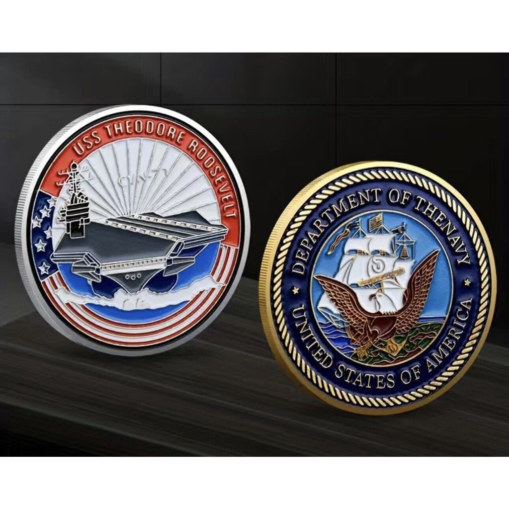 US NAVY - USS THEODORE ROOSEVELT Aircraft Carrier CVN-71 Challenge Coin