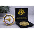 U S NAVY F-14 TOMCAT Challenge Coin with Special Velvet Case w/ Retirement Award