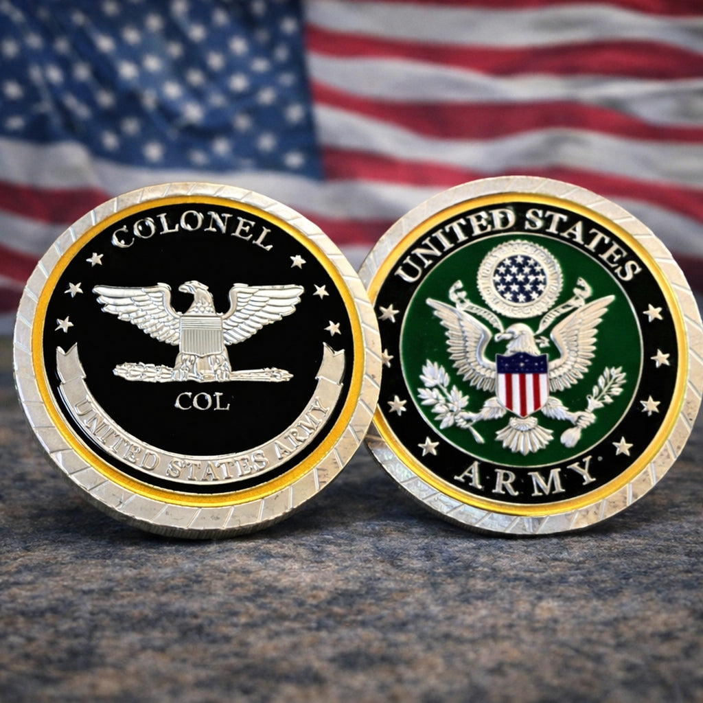 U S ARMY COLONEL ARMY RANK COL MILITARY CHALLENGE COIN ·FAST SHIPPING·with case