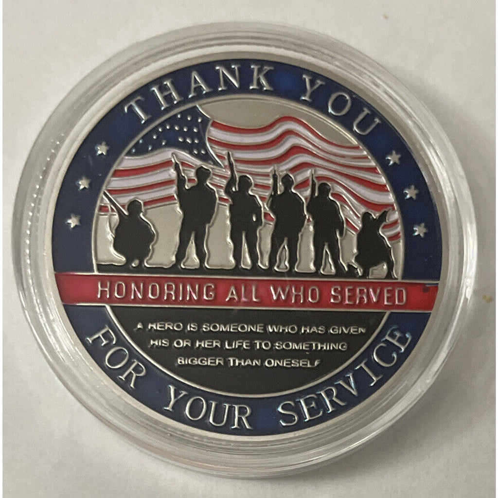 Thank You Warrior Veteran for Your Service Military Challenge Coin USA
