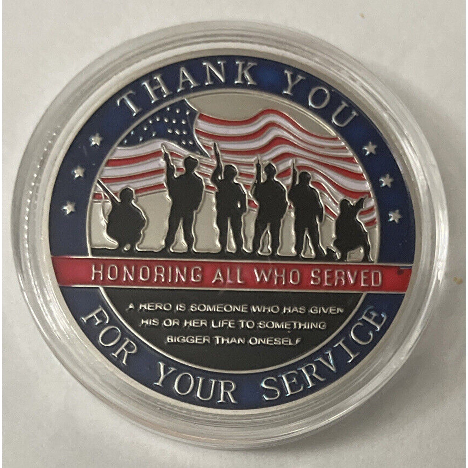 Thank You Warrior Veteran for Your Service Military Challenge Coin USA