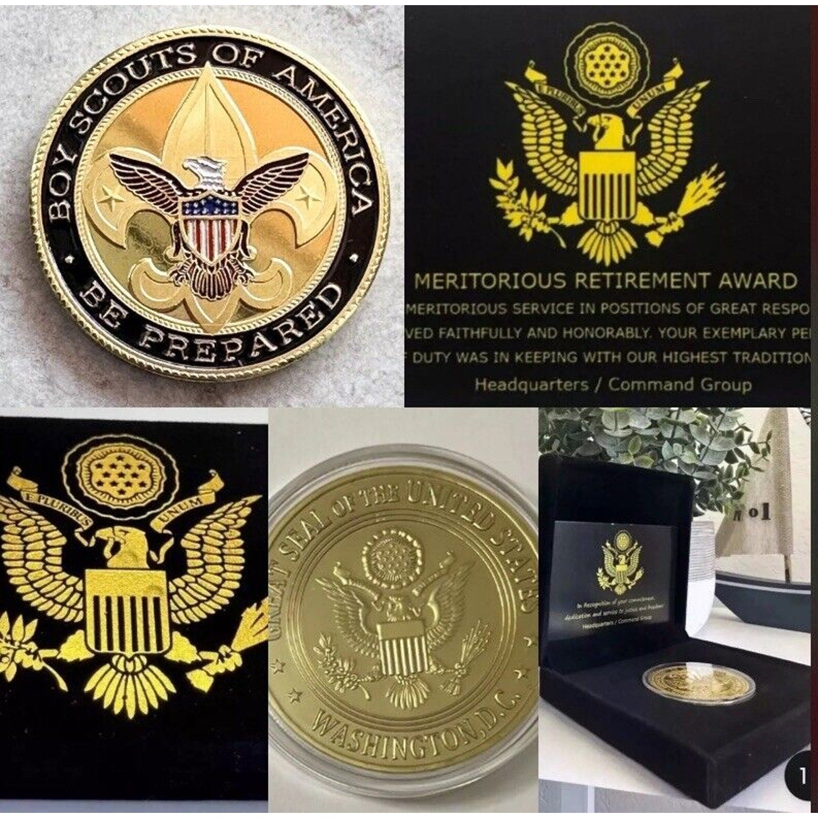 BOY SCOUTS OF AMERICA Challenge Coin Retirement Award