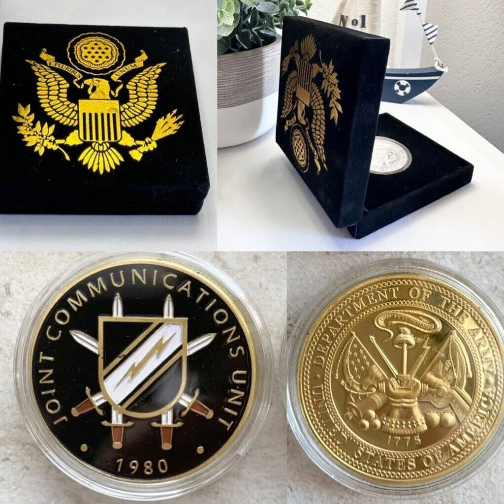 U S ARMY Joint Communications Unit Challenge Coin with special velvet case