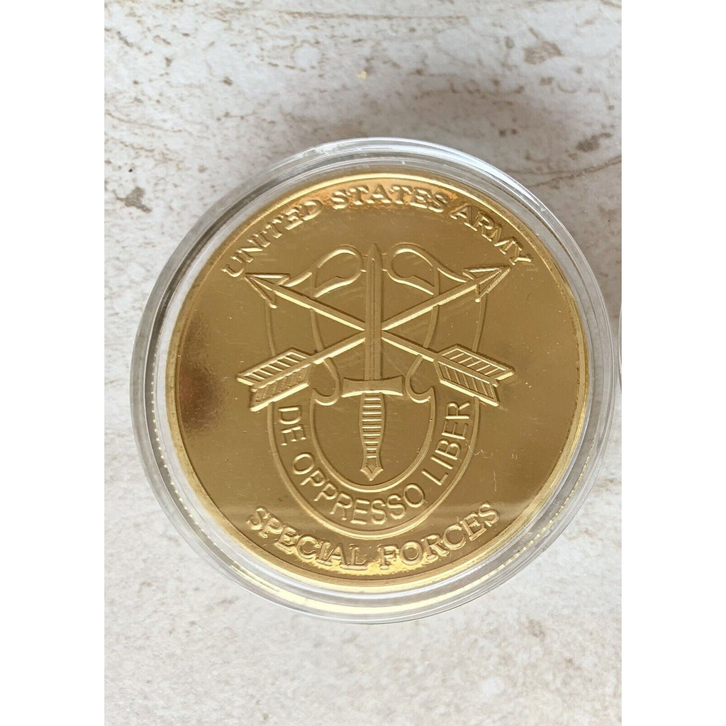 United States Army Special Forces Motivated Dedicated Lethal Coin With Case