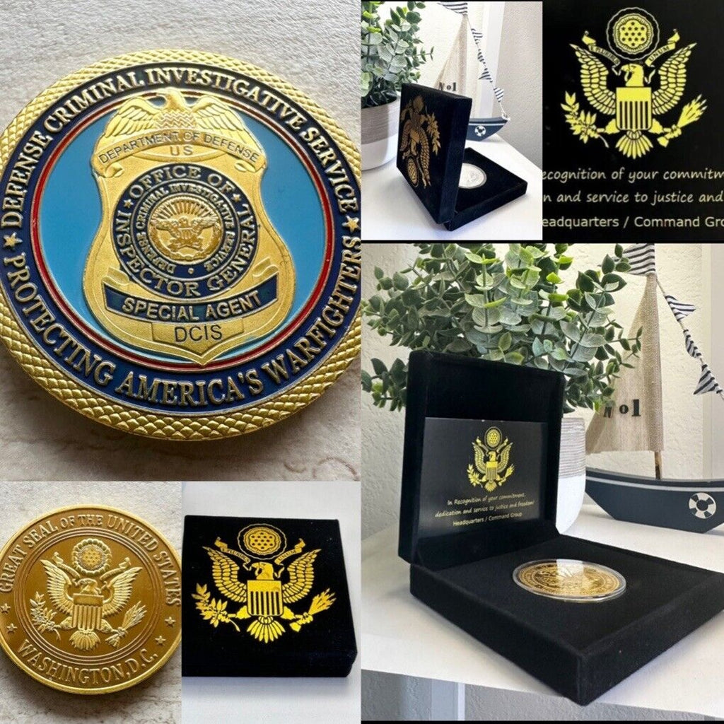 Defense Criminal Investigative Service Challenge Coin With Special Velvet Case