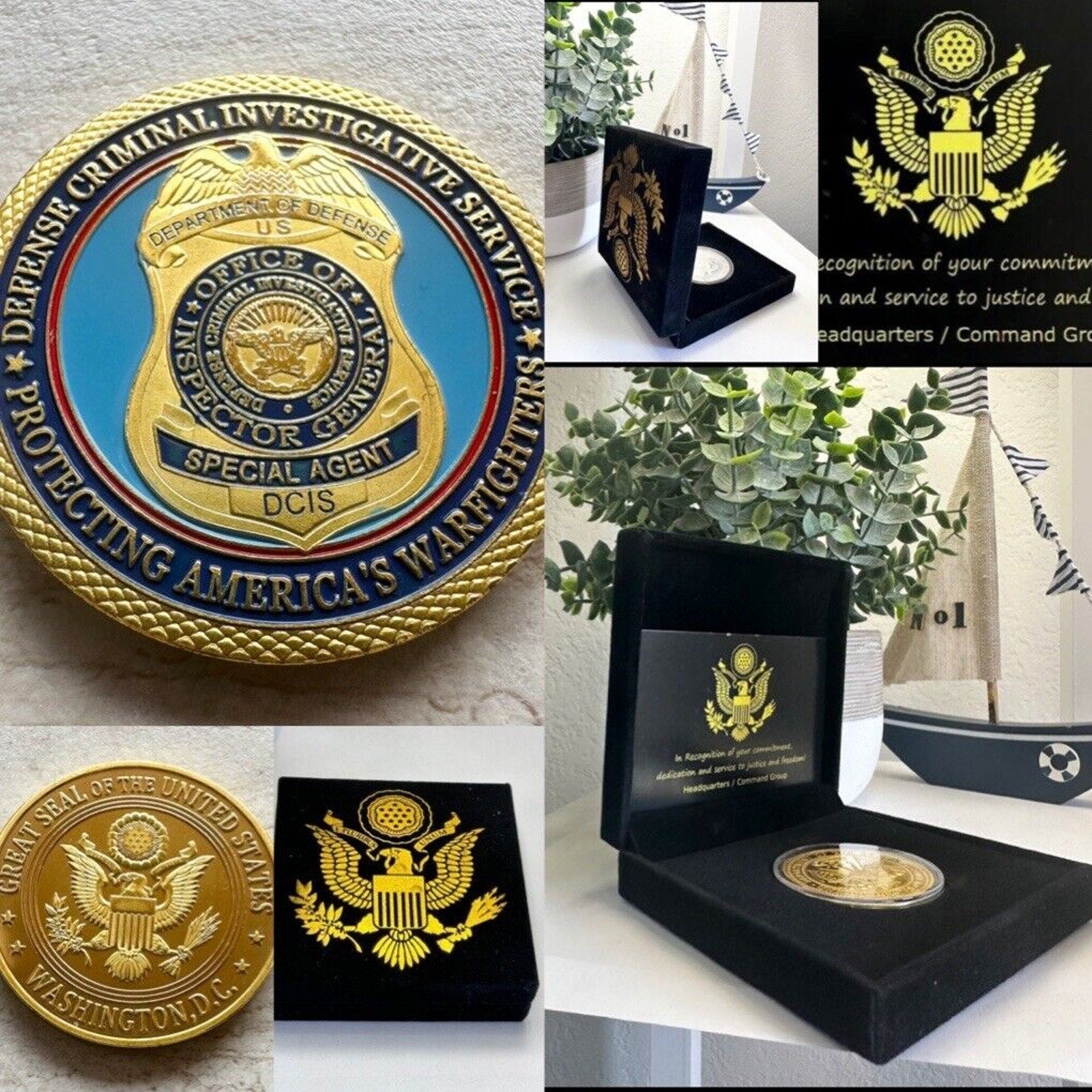Defense Criminal Investigative Service Challenge Coin With Special Velvet Case